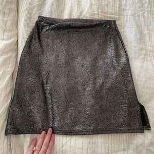 Missguided silver snakeskin skirt